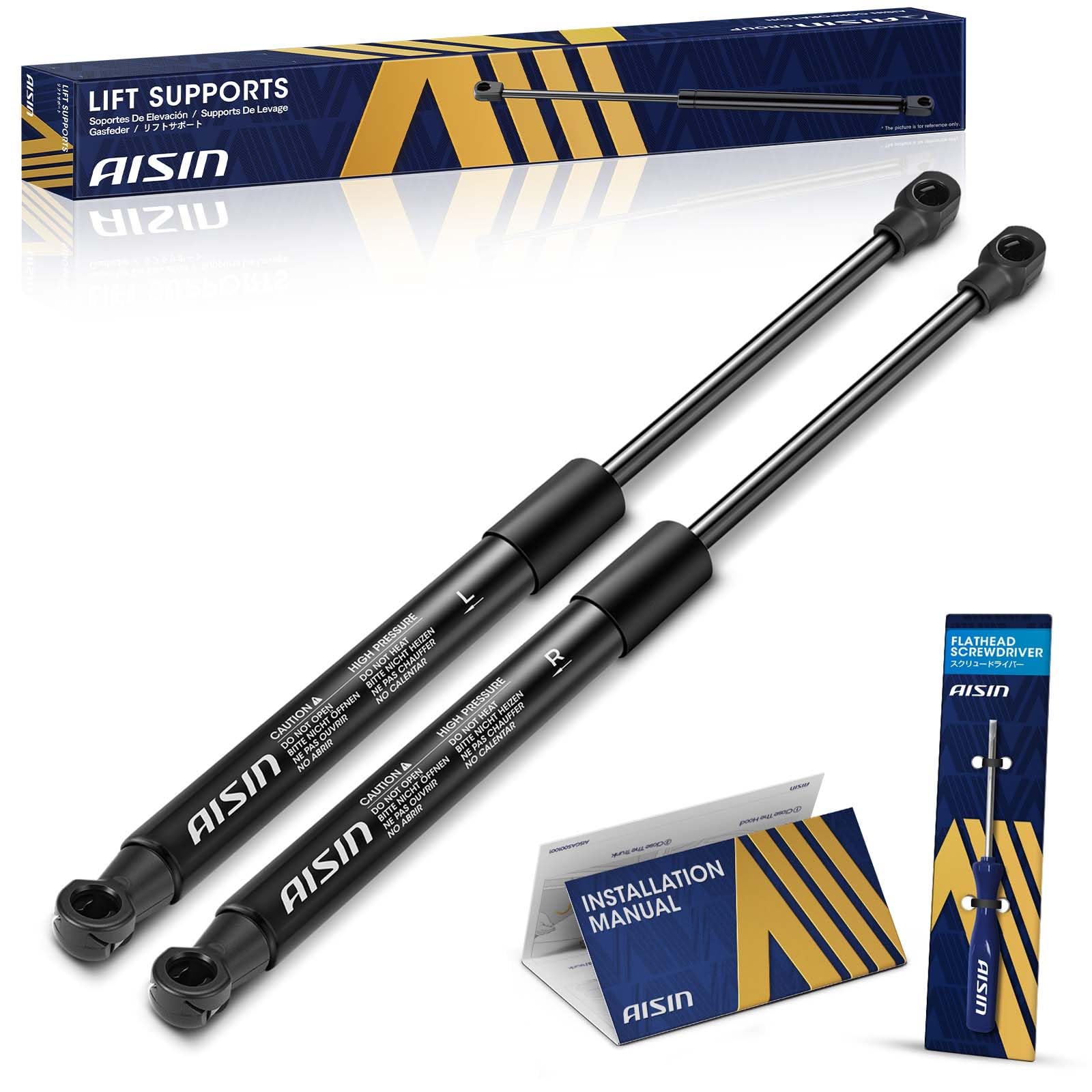 Amazon.com: AISIN AFTERMARKET GAST-01135 Set of 2 Front Hood Lift